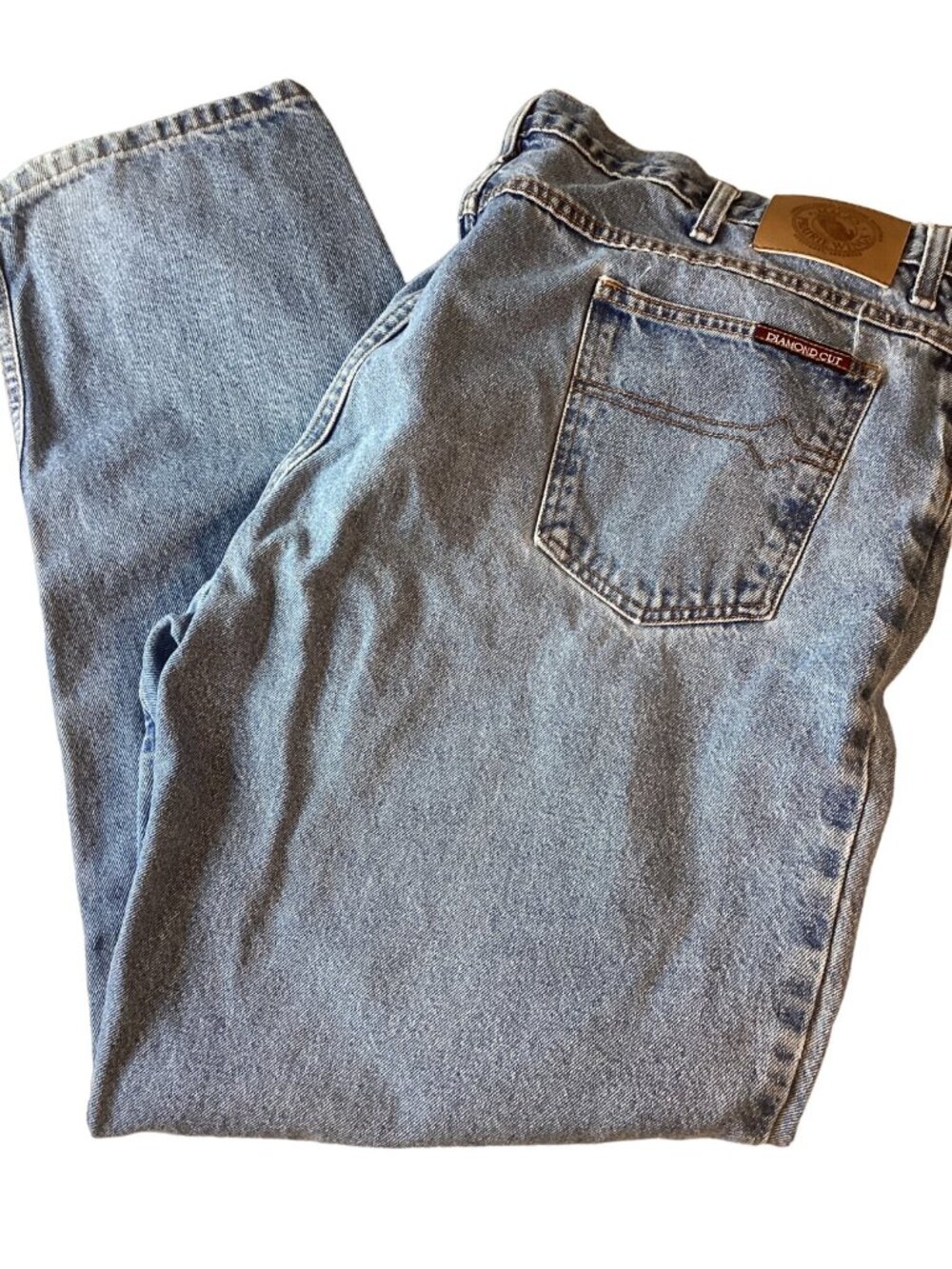 Macks Prairie Wings Mens Diamond Cut Classic Fit Light Wash Denim Jeans*44x32